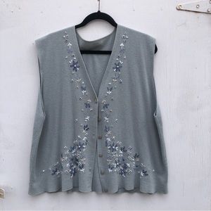 Free w purchase: Beaded embroidered knit vest